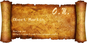 Obert Martin névjegykártya