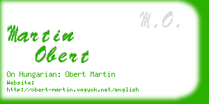 martin obert business card